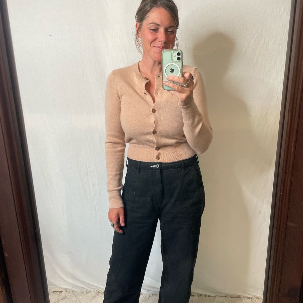 Nili Lotan blush pink tan March cashmere cardigan